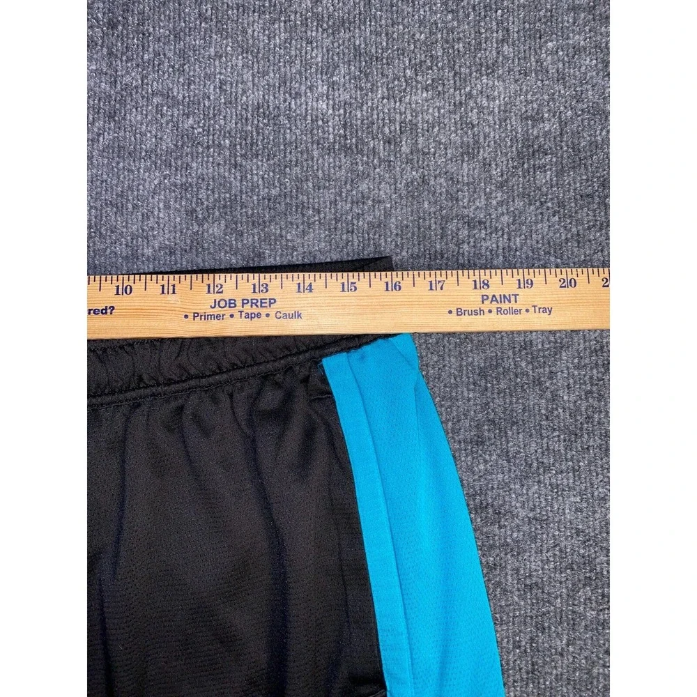 PUMA Athletic Shorts Men XL Black Blue Mash Panel Elastic Drawstring Swoosh Logo - Picture 7 of 7